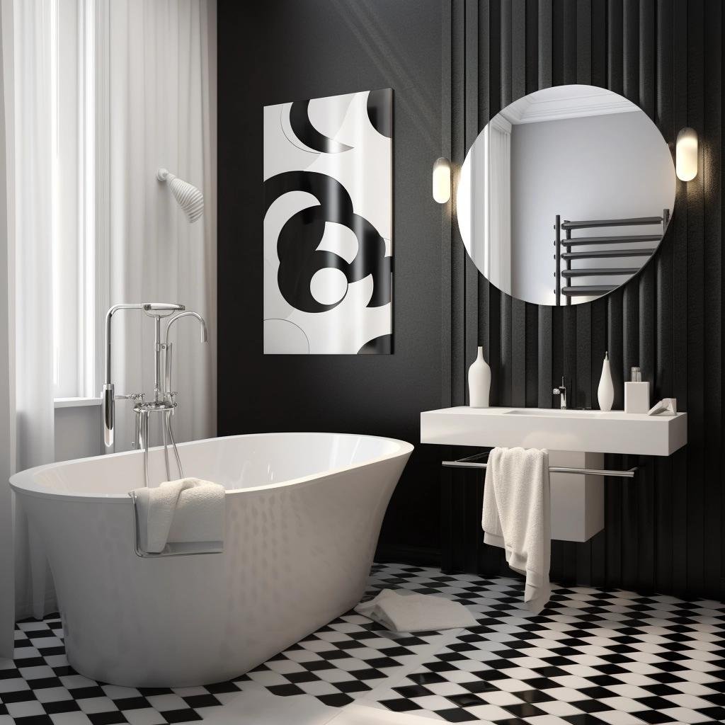 black-and-white-bathroom-wall-decor