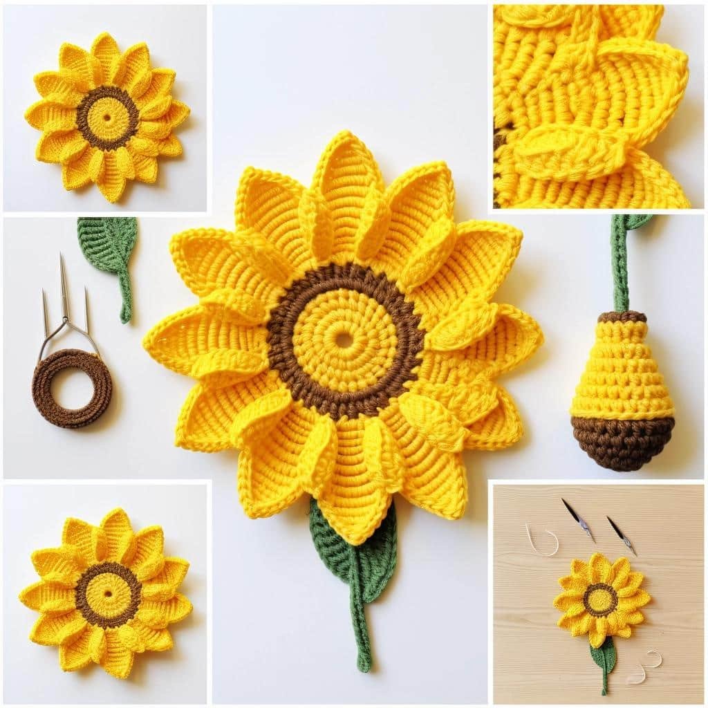 crochet-sunflower
