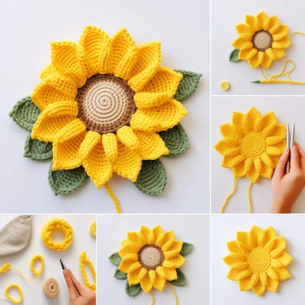 crochet-sunflower