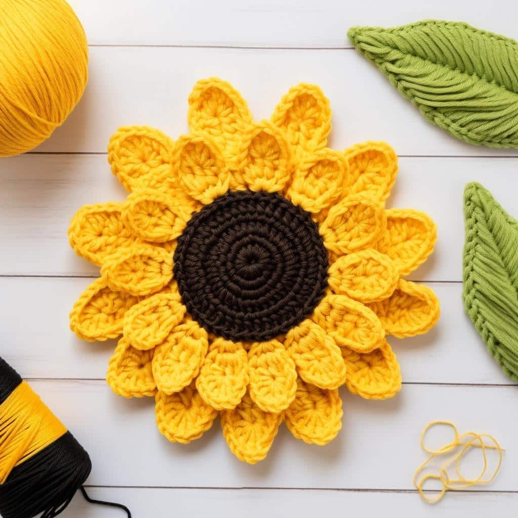 crochet-sunflower