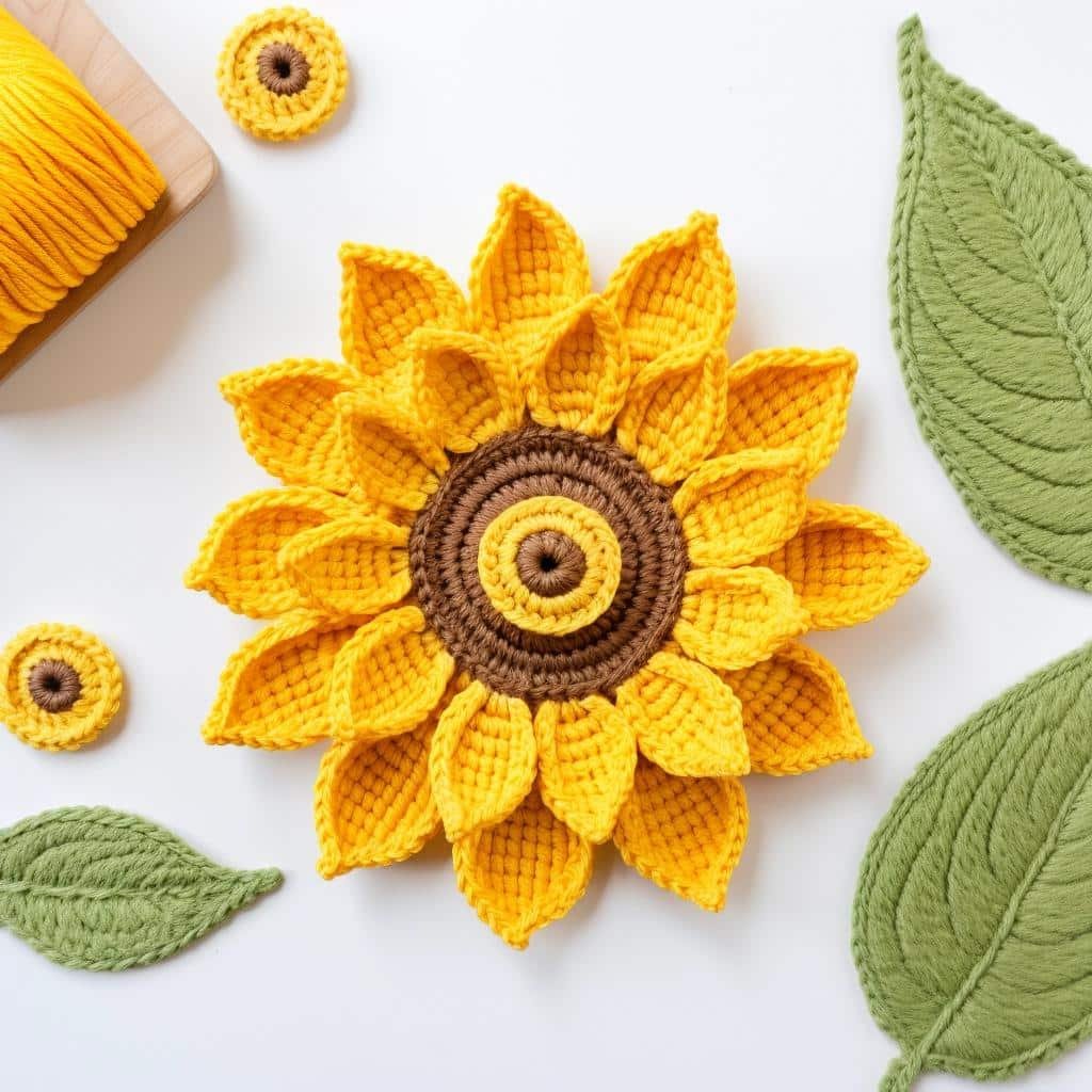 crochet-sunflower