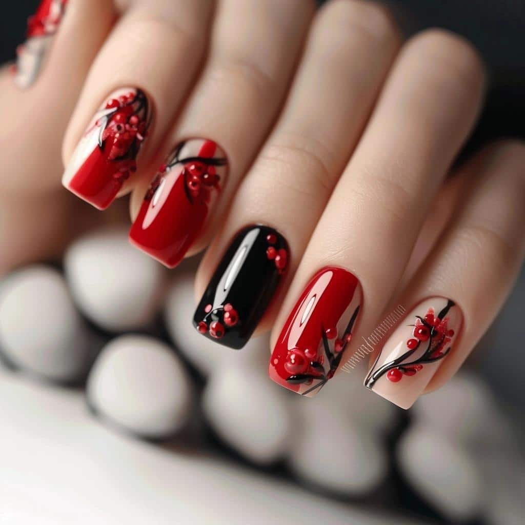 fashion-models-of-red-decorated-nails-to-bet-on