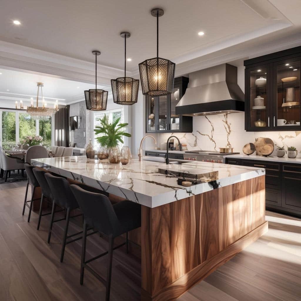 open-concept-kitchen-island-with-columns