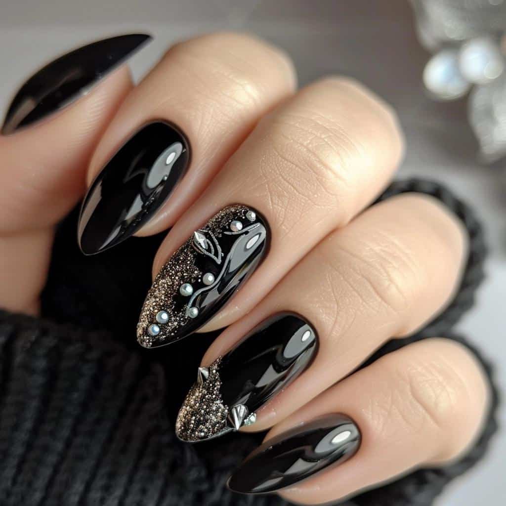 black-nails-with-glitter-photos-of-perfect