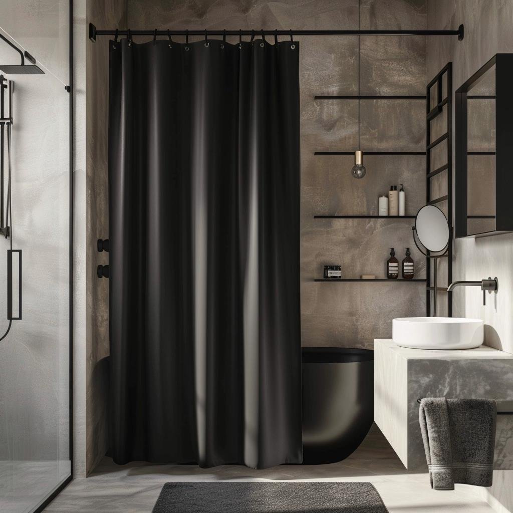 black-shower-curtain