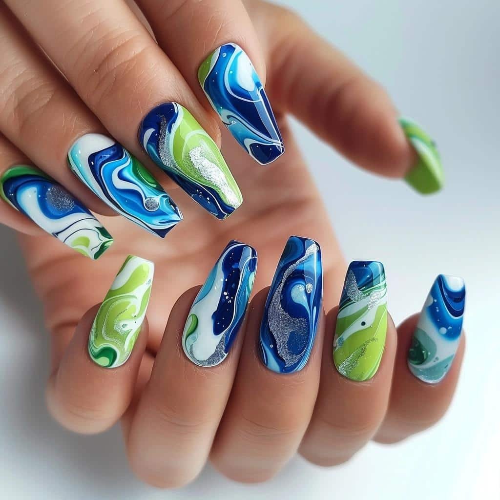 marbled-nails-models-to-make-beautiful-decorations