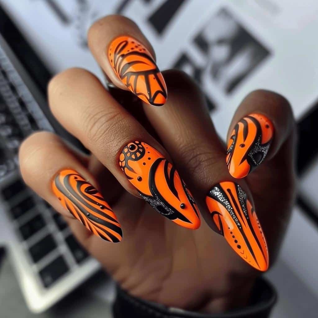 5 Fun Neon Orange Nails for Any Occasion