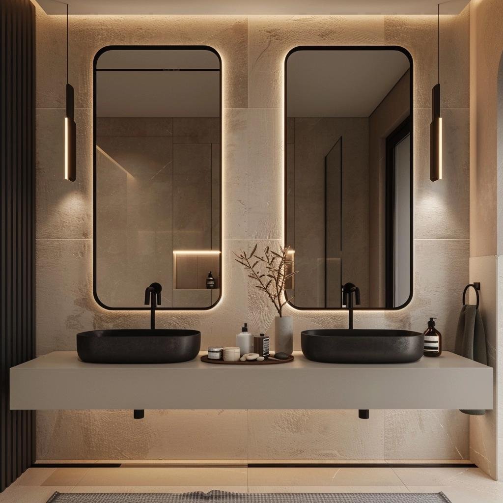 how-to-style-a-bathroom-with-a-black-bathroom-mirror