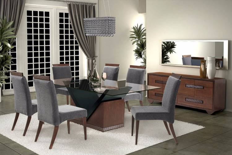 Crystal pendant for rectangular dining table.