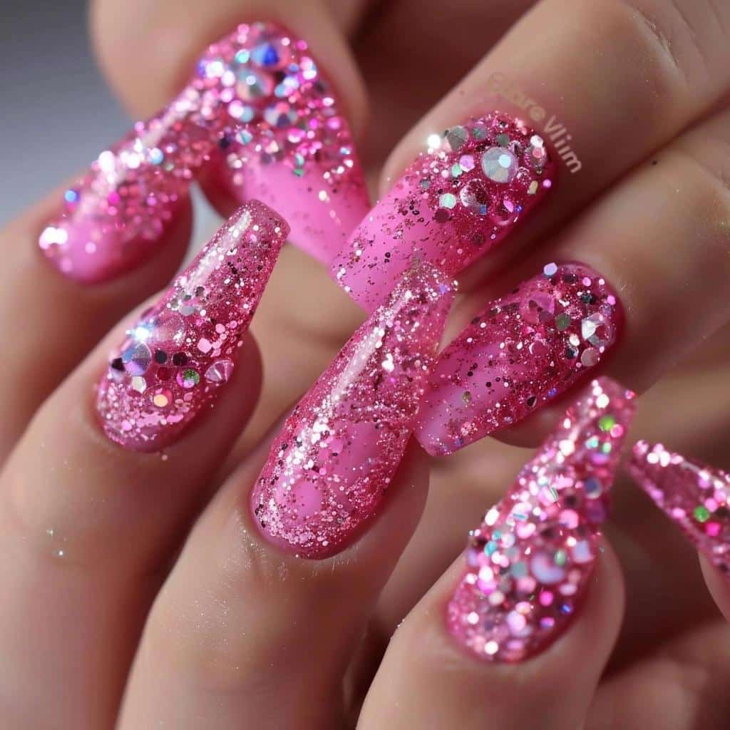 5 Stunning Pink Glitter Nails Designs to Try
