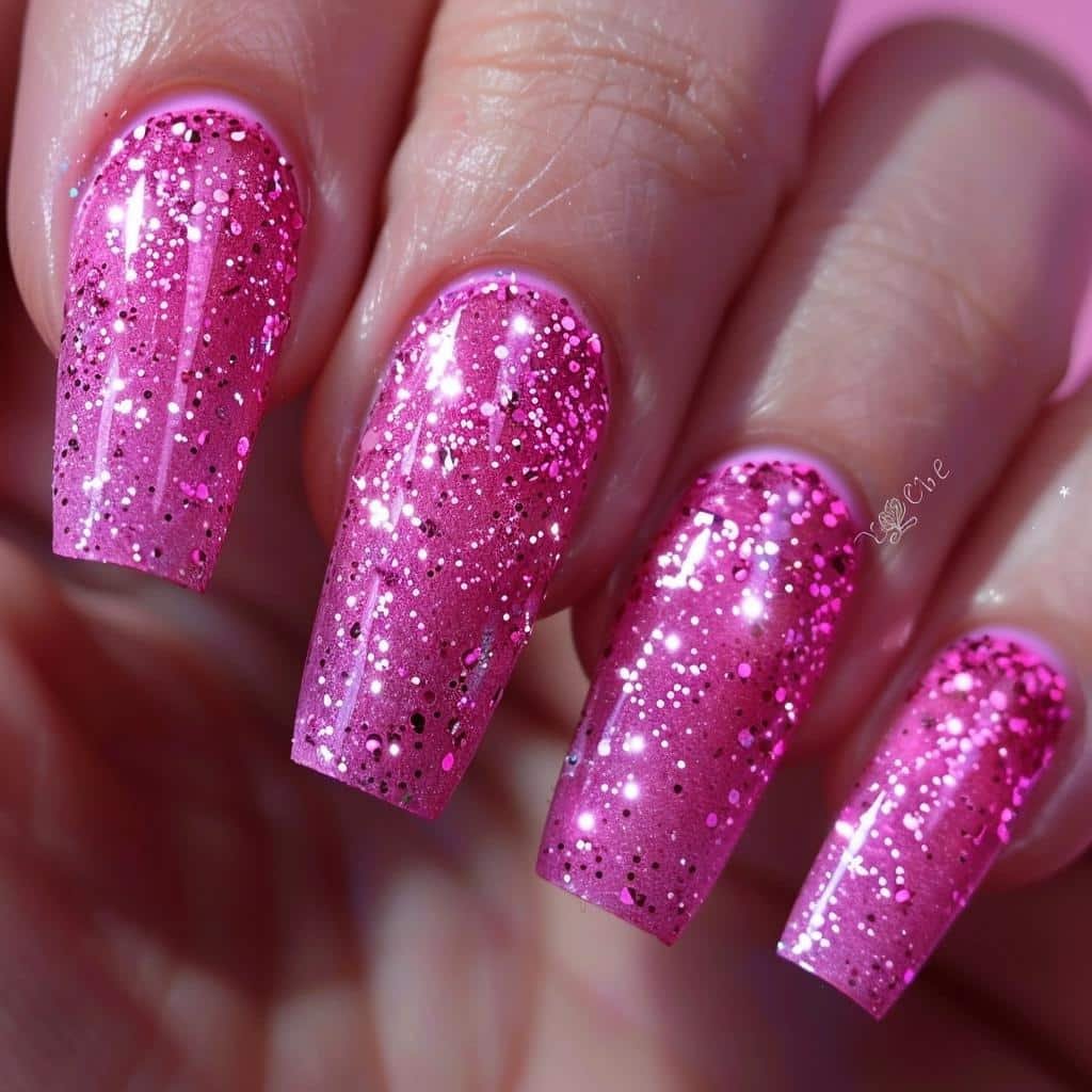 5 Stunning Pink Glitter Nails Designs to Try