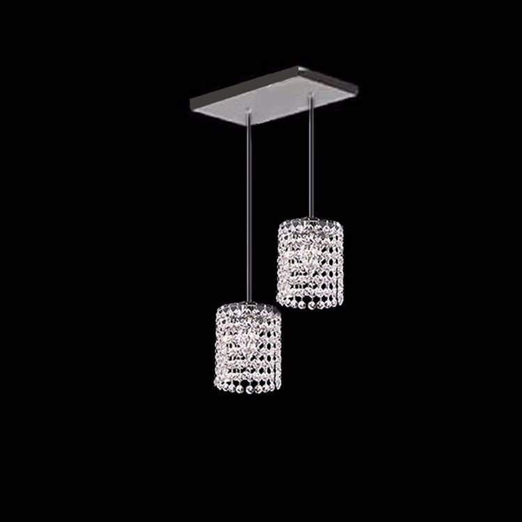 Double crystal high-gloss pendant for living room.