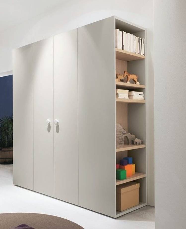 16. To combine two things in a small room, a planned wardrobe with side niches will help you a lot!