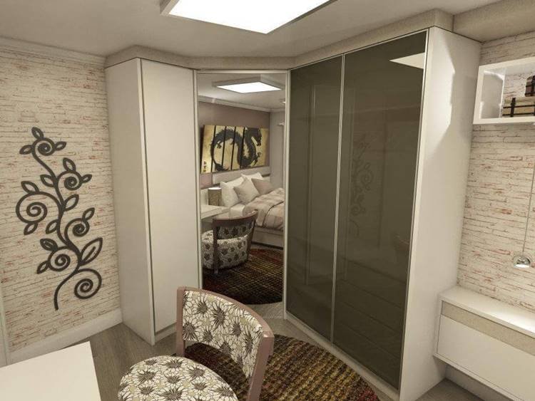 2. If the option is thought for the corner of the room, go for the planned L-shaped wardrobe.