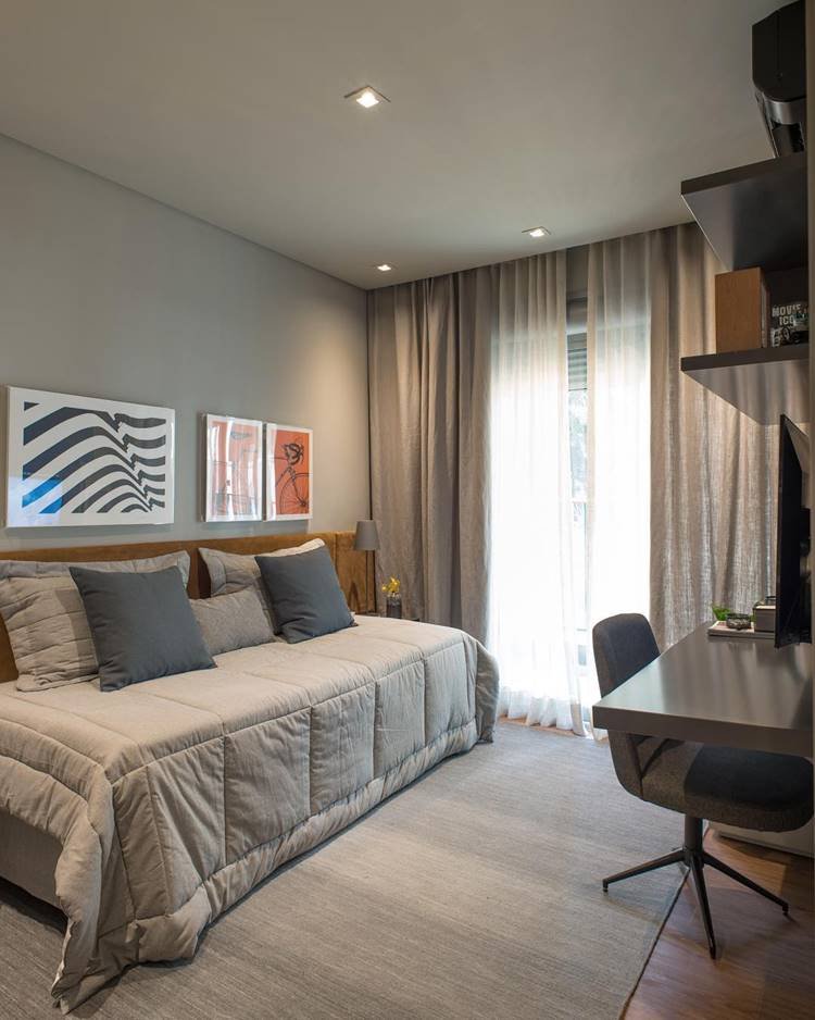 This one is wall-mounted and still makes good use of the small space in the room