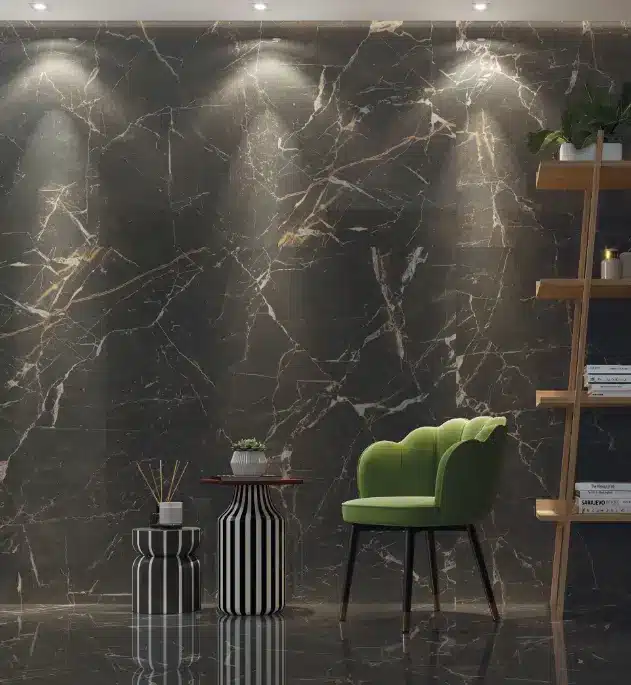 Revestimento para sala: Pantera DBW NAT reproduz a ousadia do mármore – Foto: Ceusa