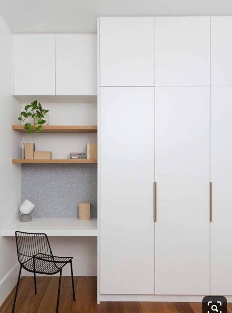 6. To combine two functionalities even in a small room, a planned wardrobe with a desk will help you a lot!