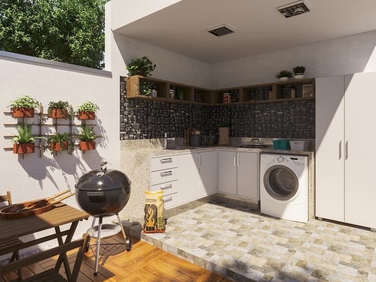 Image showing a backyard laundry area with efficient space utilization.