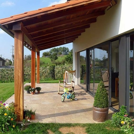 Attention is necessary for wooden porches due to potential damage from natural elements, requiring additional protection.