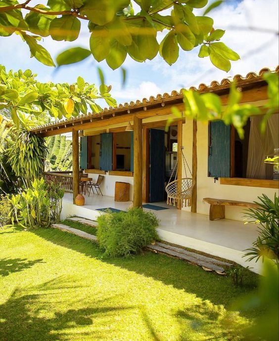 The porch’s created extension varies in size, allowing for flexible outdoor area planning.