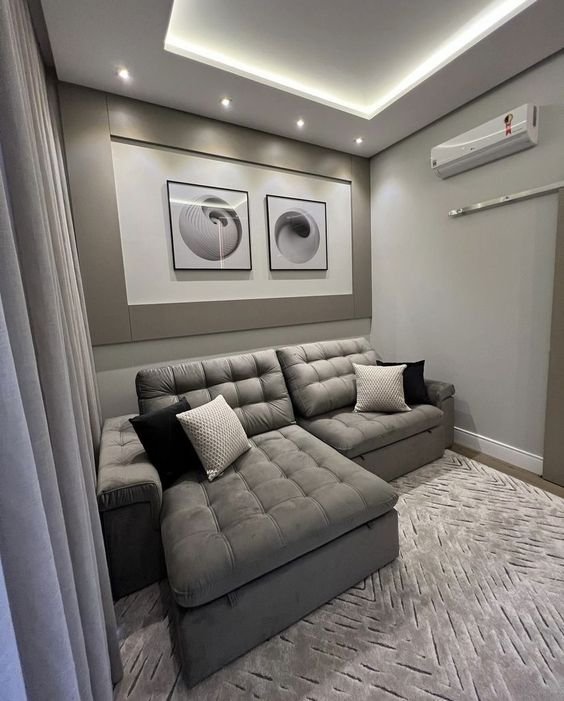 Among the most used models is certainly the open molding, which is like in the inspiration below, where an open space is used as a base for the inclusion of lights.