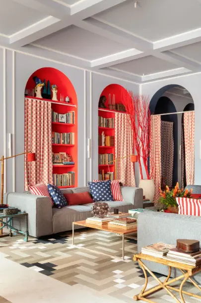 Red, while unconventional, can create a stunning decoration with the right shades.