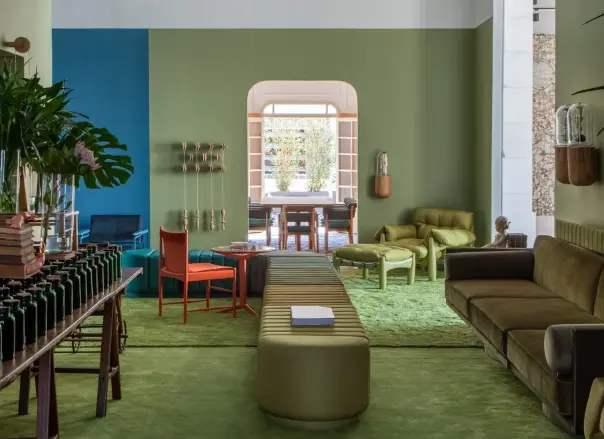 Green creates a fresh atmosphere, reminding of nature.