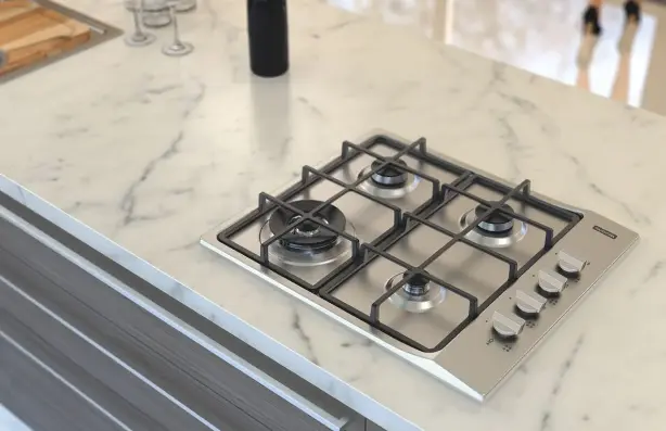Cooktop Gas Tramontina Square in Inox Steel with Cast Iron Grates and Superautomatic Ignition 4 Burners is equipped with the system that interrupts the gas if the flame does not ignite or goes out – Photo: Tramontina