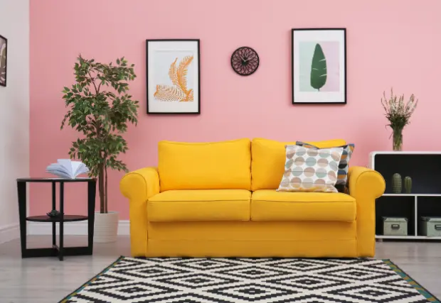 5. Pink and yellow transform any space into a lively and cheerful location. Photo: Shutterstock