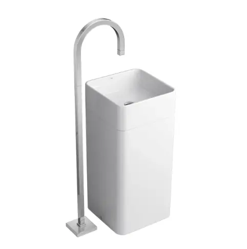 Square floor sink has a unique design and adds a touch of sophistication to the décor – Photo: Deca