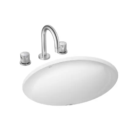 Oval Embedded Sink White 490X365mm is modern and adapts to various environments – Photo: Deca