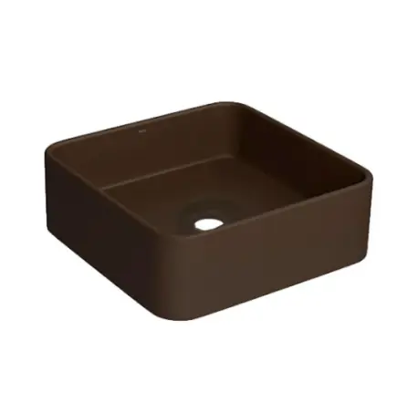 Square Marrom Fosco Support Sink fits bathrooms of any size – Photo: Deca