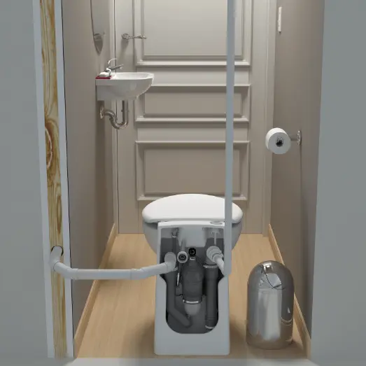 Sanicompact is the ideal solution to renovate or build a new bathroom without breaking the floor.