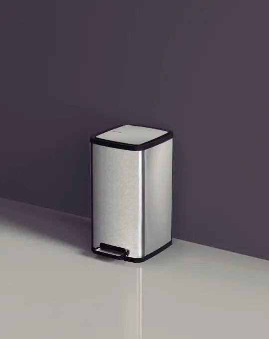 Tramontina Octos 15L Stainless Steel Trash Can with Removable Bucket and Pedal – Photo: Tramontina