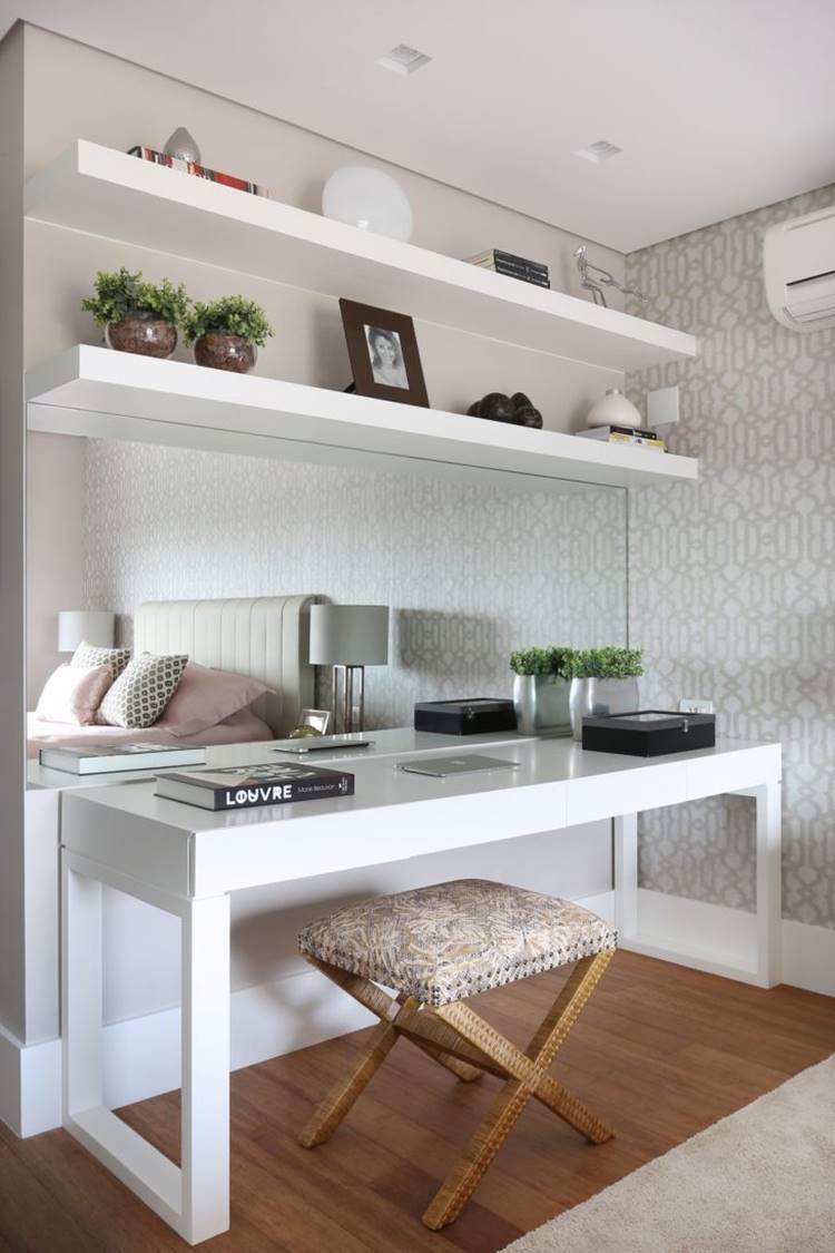 This is a model of a desk with a mirror for the bedroom; they look beautiful together