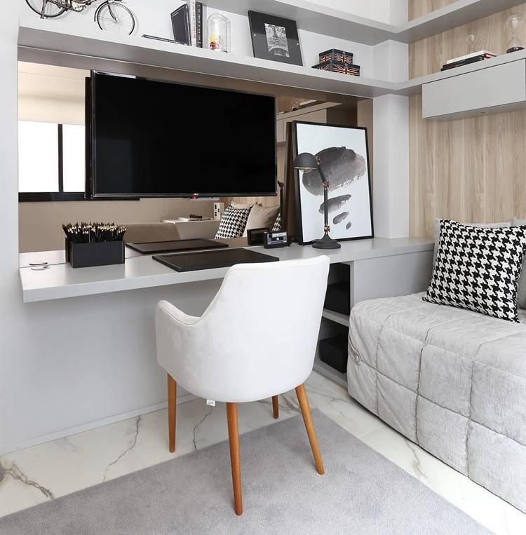 Wall-mounted desk for the bedroom; an ideal model for planned bedrooms
