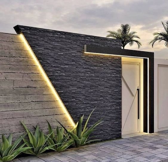 One more general tip is to combine the elements used in the wall with the facade of the house, which will help ensure harmony between the areas.