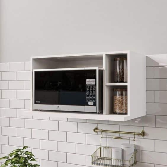 11. Classic white MDF niches fit well in any environment. These also replace overhead cabinets.