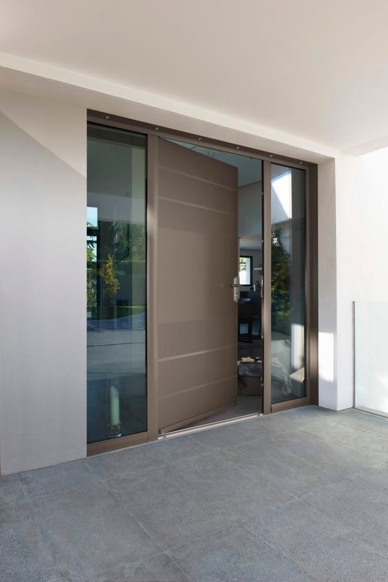 Iron door designed for use in exterior environments, resistant to elements like wind and rain.