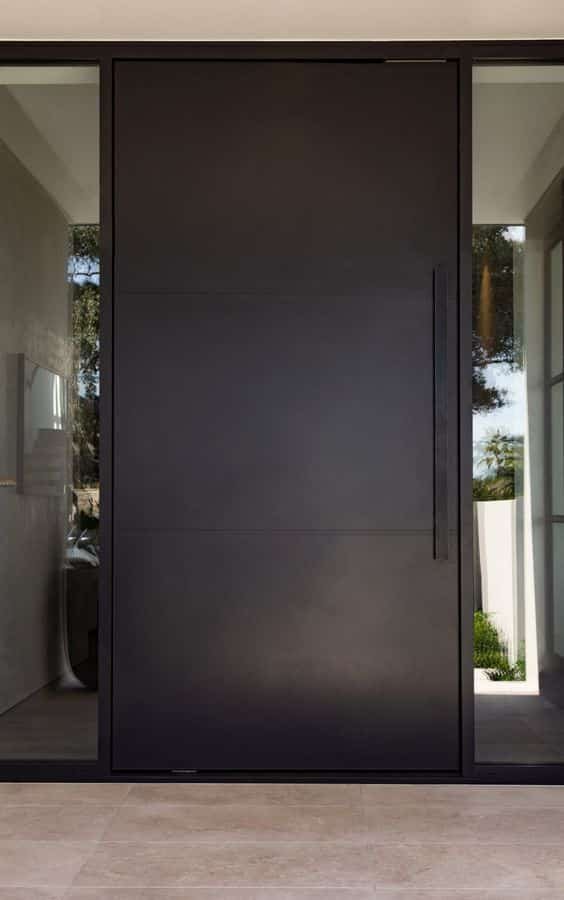 Minimalist and neutral iron doors that blend with clean interior designs.