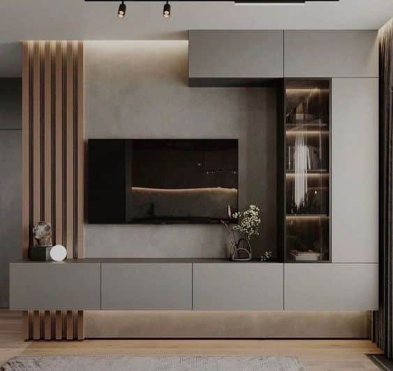 In this case, the rack is entirely suspended. In addition to inspiring modernity, the idea also helps in the cleaning stage, making it simpler.