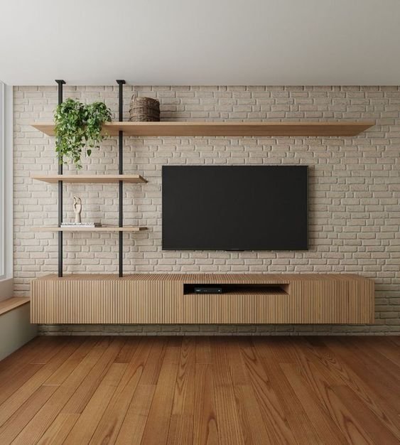 Remember that we brought ideas with built-in shelves? In this case, the shelf is completely visible and similar to a ladder, being perfect for featuring decorative items.