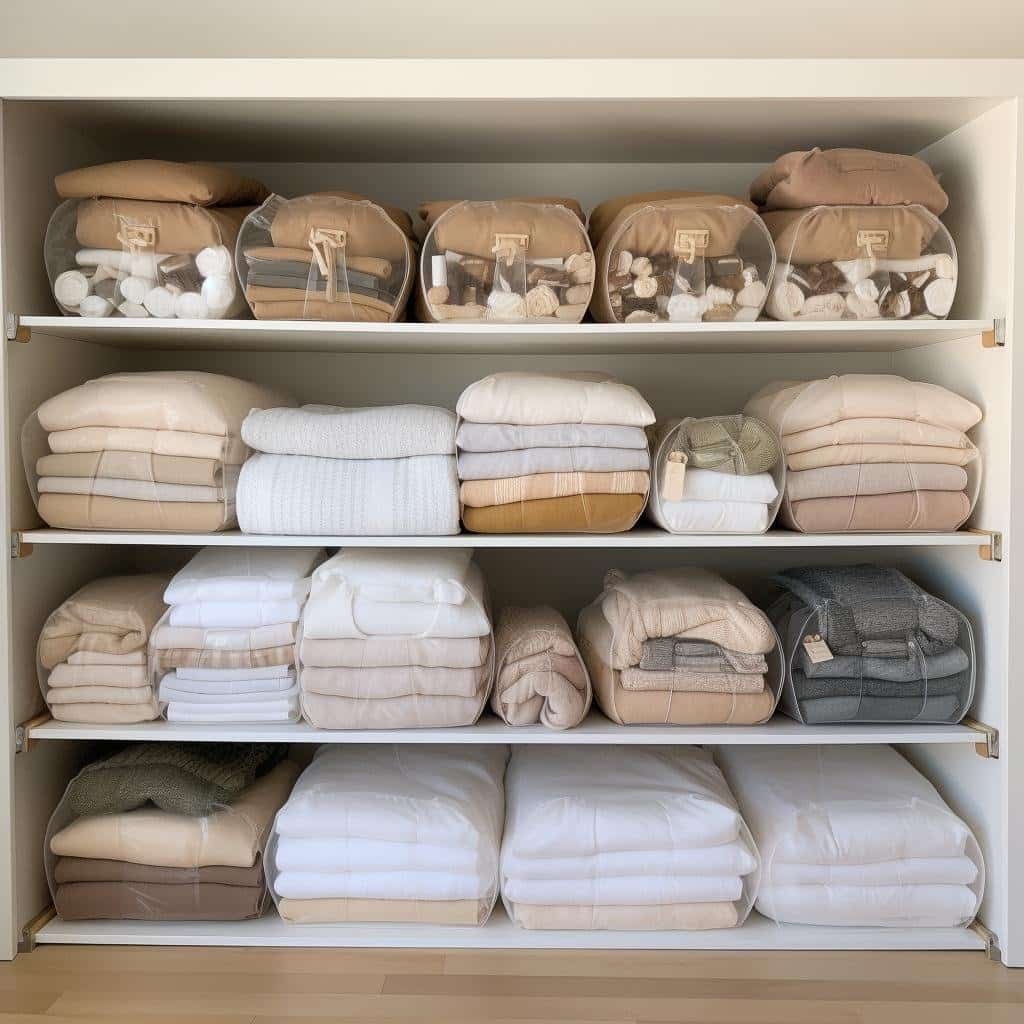como organizar roupas de cama corretamente