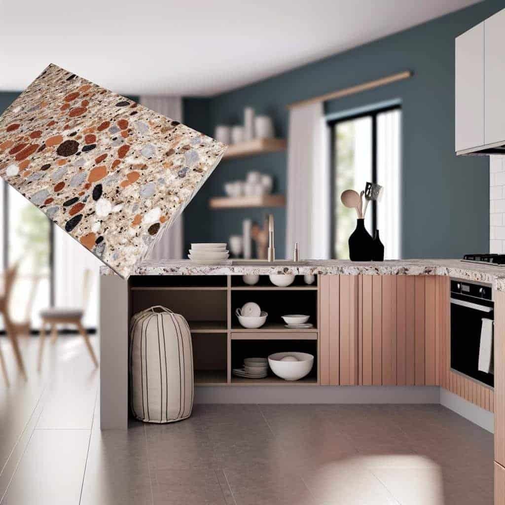 cozinha planejada com bancada de granito