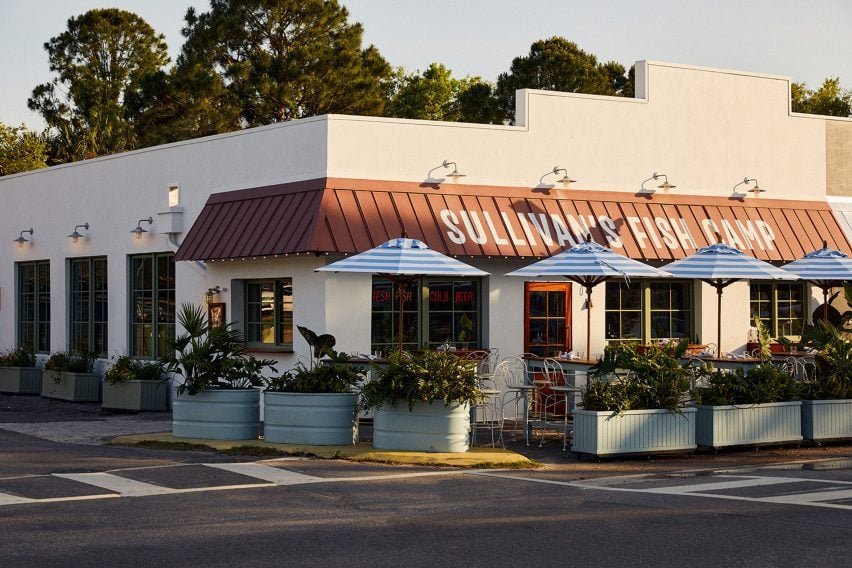 Large hand-painted letters boldly spell out the restaurant