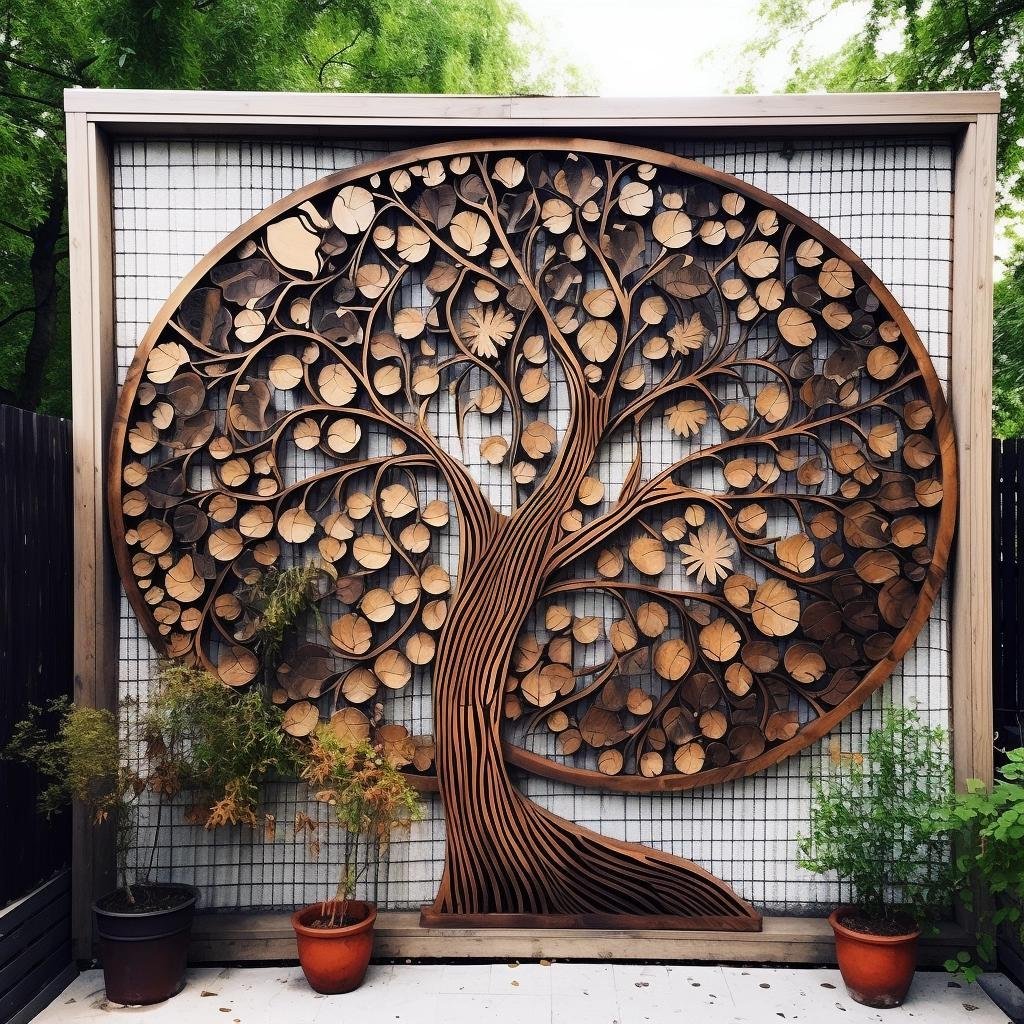 Transforme seu Jardim: Ideias para um Painel de Madeira Suspenso