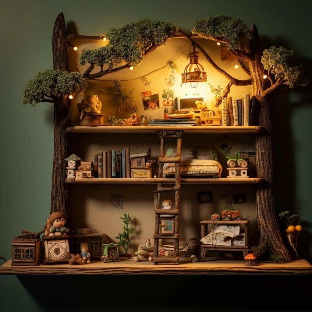 prateleira em quarto infantil