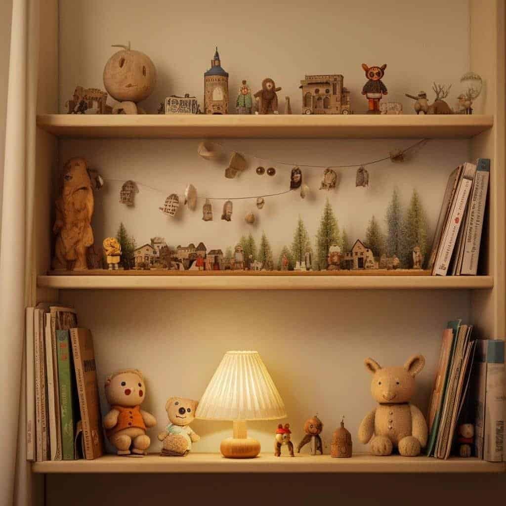 prateleira em quarto infantil