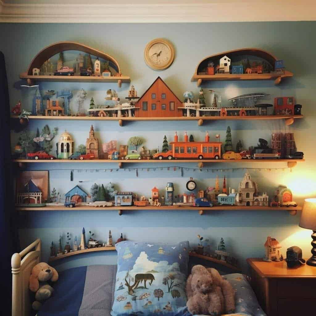 prateleira em quarto infantil