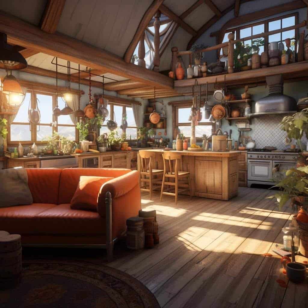 sala conjugada com cozinha